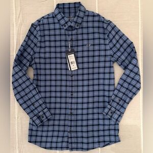 NWT Boys Vineyard Vines Flannel Check Shirt Nautical Navy Medium 12-14